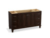 KOHLER K-99523-LG-1WB Damask 60" bathroom vanity cabinet with furniture legs, 2 doors and 6 drawers