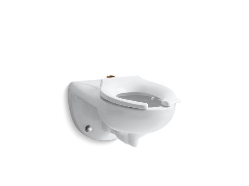 KOHLER K-4325-L Kingston Wall-mount top spud flushometer bowl with bedpan lugs