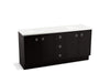 KOHLER K-99512-TK-1WU Jacquard 72" bathroom vanity cabinet with toe kick, 4 doors and 3 drawers