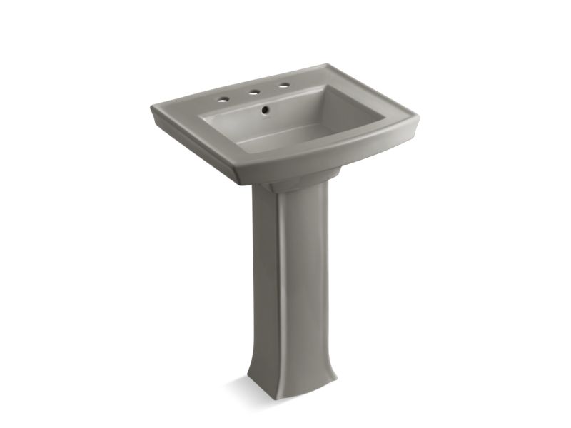 KOHLER 2359-8 Archer Pedestal bathroom sink with 8" widespread faucet holes