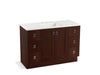 KOHLER K-99535-TK-1WG Poplin 48" bathroom vanity cabinet with toe kick, 2 doors and 6 drawers