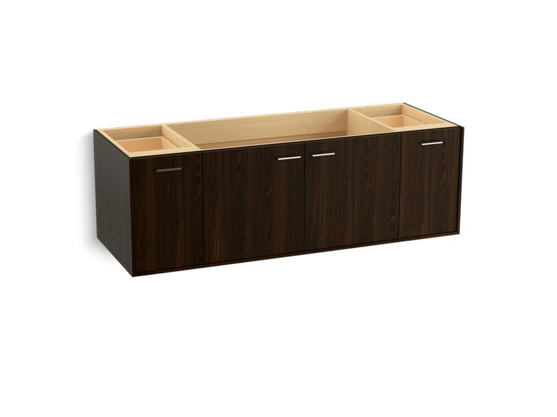 KOHLER K-99546-SD-1WJ Jute 60" wall-hung bathroom vanity cabinet with 2 doors and 2 drawers, split top drawer