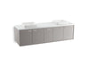 KOHLER K-99550-SD-1WT Jute 72" wall-hung bathroom vanity cabinet with 4 doors and 1 split drawer