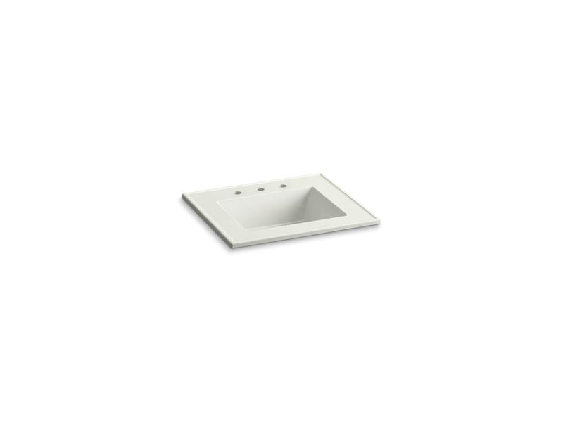 KOHLER K-2777-8-G82 Ceramic/Impressions 25" rectangular vanity-top bathroom sink with 8" widespread faucet holes