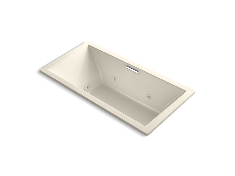 KOHLER K-1835-XH2G-47 Underscore Rectangle 72" x 36" drop-in whirlpool + BubbleMassage(TM) Air Bath with center drain