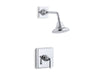 KOHLER TS13134-4B-CP Pinstripe Rite-Temp(R) Shower Valve Trim With Lever Handle And 2.5 Gpm Showerhead in Polished Chrome