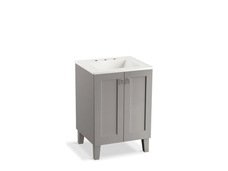 KOHLER K-99526-LG-1WT Poplin 24" bathroom vanity cabinet with legs and 2 doors