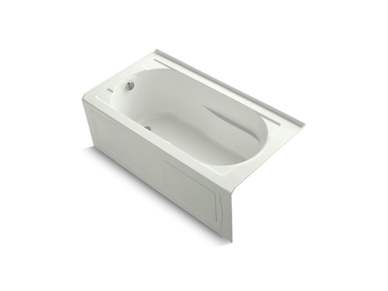 KOHLER K-1357-GLAW-NY Devonshire 60" x 32" alcove BubbleMassage(TM) Air Bath with Bask heated surface, integral apron, integral flange and left-hand drain