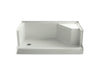 KOHLER K-9489 Memoirs 60" x 36" single threshold left-hand drain shower base with integral seat at right