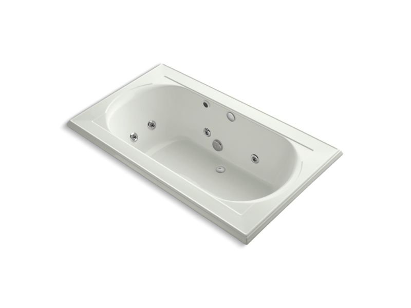 KOHLER K-1418-H2-NY Memoirs 72" x 42" drop-in whirlpool with reversible drain and heater without jet trim