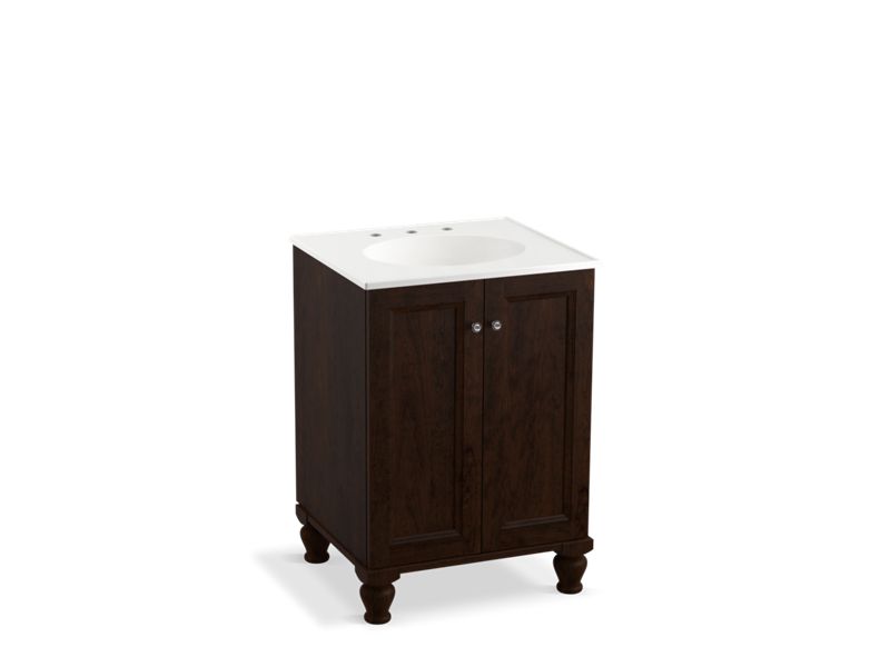KOHLER K-99513-LG-1WB Damask 24" bathroom vanity cabinet with furniture legs and 2 doors