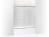 KOHLER K-706166-L Levity Sliding bath door, 62" H x 56-5/8 - 59-5/8" W, with 5/16" thick Crystal Clear glass