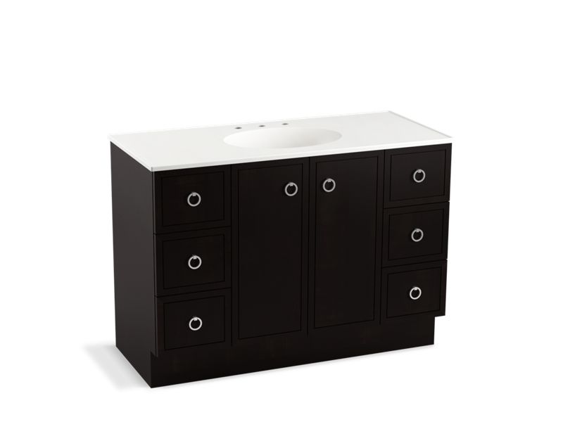 KOHLER K-99509-TK-1WU Jacquard 48" bathroom vanity cabinet with toe kick, 2 doors and 6 drawers