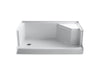 KOHLER K-9489 Memoirs 60" x 36" single threshold left-hand drain shower base with integral seat at right