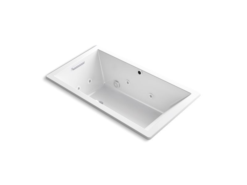 KOHLER K-1173-XH2G-0 Underscore Rectangle 66" x 36" drop-in whirlpool + BubbleMassage(TM) Air Bath