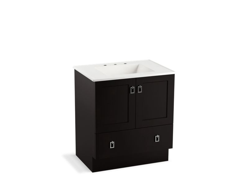 KOHLER K-99529-TK-1WU Poplin 30" bathroom vanity cabinet with toe kick, 2 doors and 1 drawer