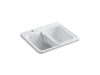 KOHLER K-6657-1 River Falls 25" x 22' x 14-15/16" top-mount utility sink with single faucet hole on deck on left side