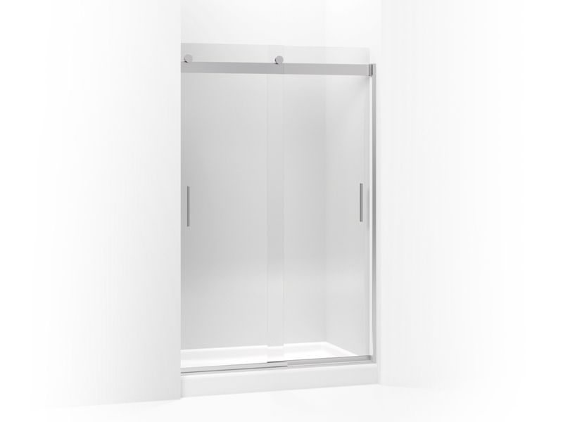 KOHLER K-706010-L Levity Sliding shower door, 74" H x 44-5/8 - 47-5/8" W, with 3/8" thick Crystal Clear glass and blade...