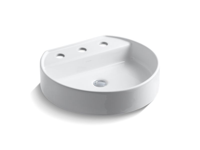 KOHLER K-2331-8 Chord Wading Pool Vessel bathroom sink with 8" widespread faucet holes