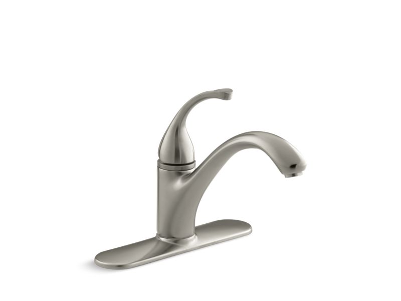 KOHLER 10411-BN Fort?? 3-Hole Kitchen Sink Faucet With 9-1/16" Spout in Vibrant Brushed Nickel