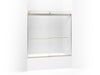 KOHLER K-706005-D3 Levity Sliding bath door, 59-3/4" H x 54 - 57" W, with 1/4" thick Frosted glass