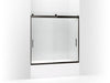 KOHLER K-706001-L Levity Sliding bath door, 59-3/4" H x 54 - 57" W, with 1/4" thick Crystal Clear glass