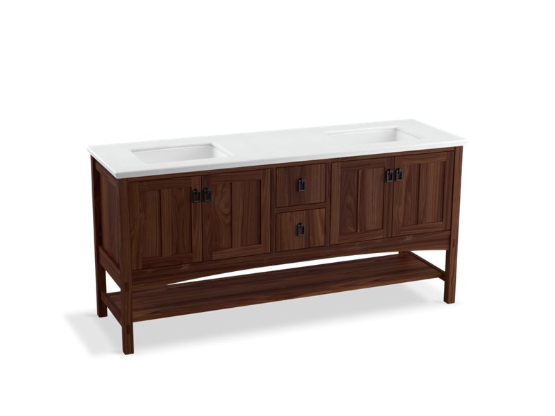 KOHLER K-99560-1WE Marabou 72" bathroom vanity cabinet with 4 doors and 2 drawers