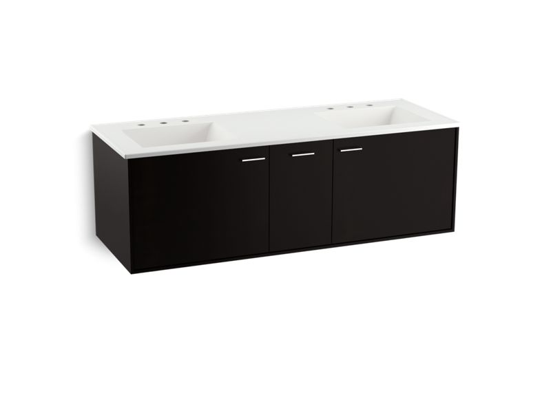 KOHLER K-99548-SD-1WU Jute 60" wall-hung bathroom vanity cabinet with 2 doors and 1 split drawer