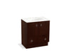 KOHLER K-99503-TK-1WG Jacquard 30" bathroom vanity cabinet with toe kick, 2 doors and 1 drawer