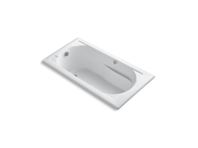 KOHLER 1357-GHW-0 Devonshire 60" X 32" Heated Bubblemassage Air Bath With Bask, Reversible Drain in White
