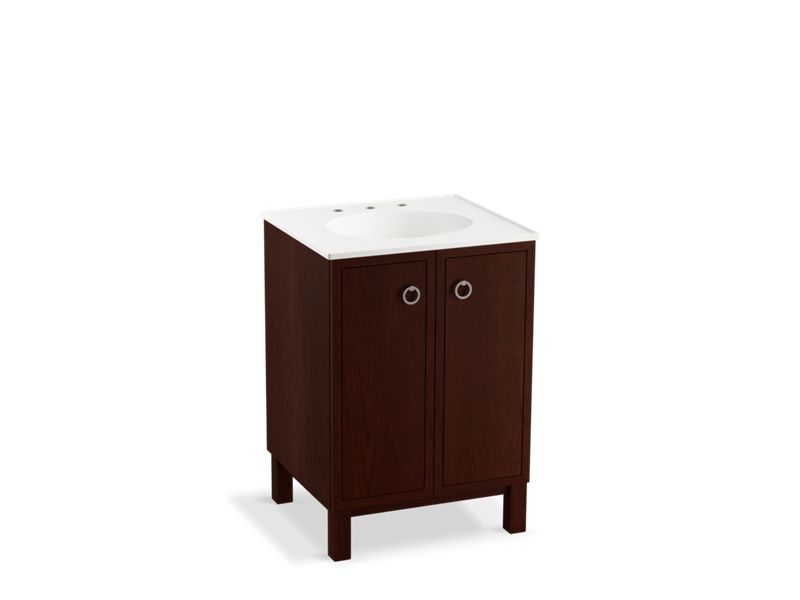 KOHLER K-99500-LG-1WG Jacquard 24" bathroom vanity cabinet with furniture legs and 2 doors