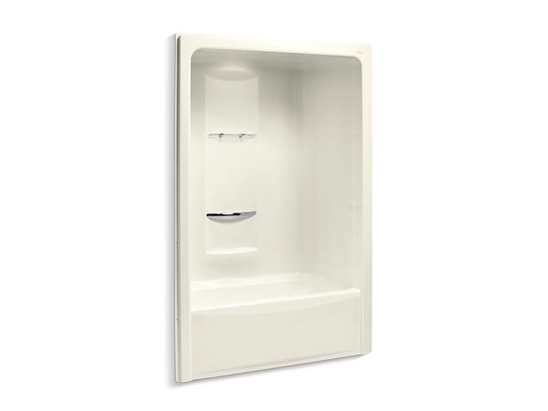 KOHLER 1681-96 Sonata 60" X 35" Bath And Shower Stall With Left Hand Drain, Requires Grab Bar in Biscuit