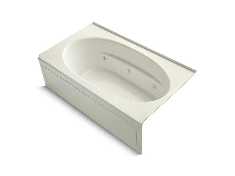 KOHLER K-1114-HR-96 Windward 72" x 42" alcove whirlpool with integral apron, right-hand drain and heater