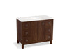 KOHLER K-99564-LG-1WE Jacquard 42" bathroom vanity cabinet with furniture legs, 1 door and 6 drawers