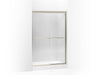 KOHLER 702208-L-MX Fluence Sliding Shower Door, 70-5/16" H X 44-5/8 - 47-5/8" W, With 1/4" Thick Crystal Clear Glass in Matte Nickel