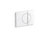 KOHLER 75891-GW2 Note Flush Actuator Plate For 2"X 4" In-Wall Tank And Carrier System in Glossy White with Satin Chrome Accent