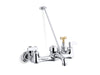 KOHLER 8908-CP Kinlock Double Lever Handle Service Sink Faucet With Top-Mounted Wall Brace And Loose-Key Stops in Polished Chrome