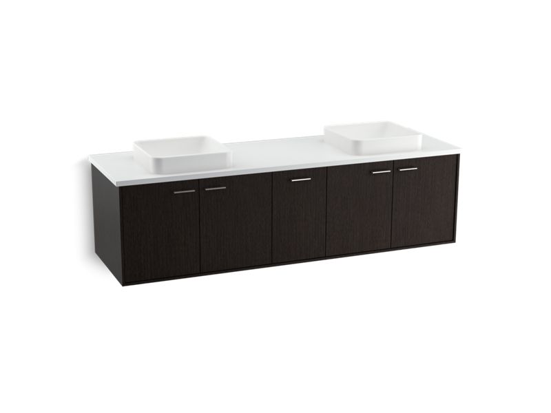 KOHLER K-99550-SD-1WK Jute 72" wall-hung bathroom vanity cabinet with 4 doors and 1 split drawer