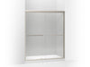 KOHLER 709064-L-MX Gradient Sliding Shower Door, 70-1/16" H X 59-5/8" W, With 1/4" Thick Crystal Clear Glass in Matte Nickel