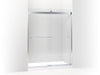 KOHLER K-706167-L Levity Sliding shower door, 74" H x 56-5/8 - 59-5/8" W, with 5/16" thick Crystal Clear glass