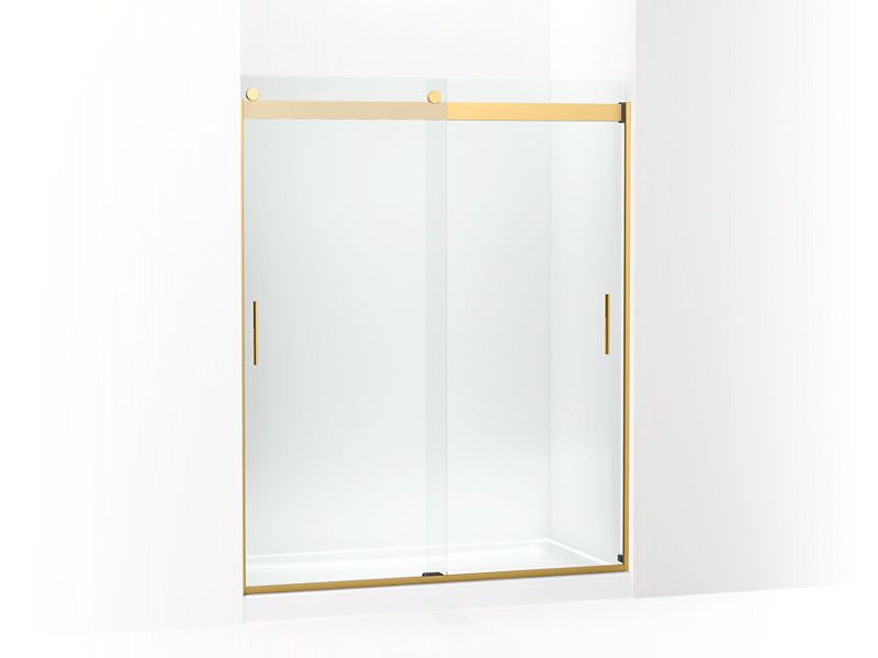 KOHLER K-706012-L Levity Sliding shower door, 74" H x 56-5/8 - 59-5/8" W, with 3/8" thick Crystal Clear glass
