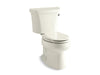 KOHLER 3978-RA-96 Wellworth Two-Piece Elongated 1.6 Gpf Toilet With Right-Hand Trip Lever in Biscuit