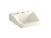 KOHLER K-1723 Chesapeake 20" x 18-1/4" wall-mount/concealed arm carrier bathroom sink with 8" widespread faucet holes