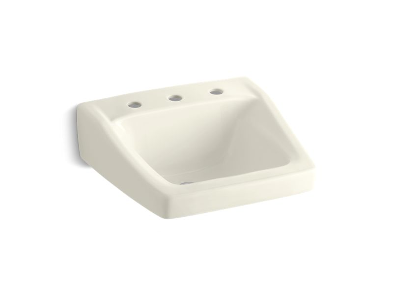 KOHLER K-1723 Chesapeake 20" x 18-1/4" wall-mount/concealed arm carrier bathroom sink with 8" widespread faucet holes