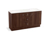 KOHLER K-99511-TK-1WE Jacquard 60" bathroom vanity cabinet with toe kick, 2 doors and 3 drawers