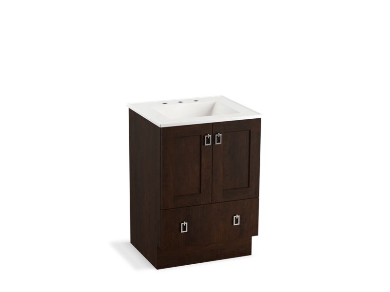 KOHLER K-99527-TK-1WB Poplin 24" bathroom vanity cabinet with toe kick, 2 doors and 1 drawer