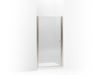 KOHLER K-702400-G54 Fluence Pivot shower door, 65-1/2" H x 28-3/4 - 30-1/4" W, with 1/4" thick Falling Lines glass