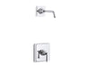 KOHLER TLS13134-4B-CP Pinstripe Rite-Temp Shower Trim Set With Lever Handle, Less Showerhead in Polished Chrome