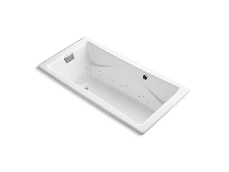 KOHLER K-865-GBN-0 Tea-for-Two 72" x 36" drop-in BubbleMassage air bath with Vibrant Brushed Nickel airjet finish
