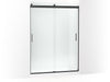 KOHLER K-706013-L Levity Sliding shower door, 82" H x 56-5/8 - 59-5/8" W, with 3/8" thick Crystal Clear glass